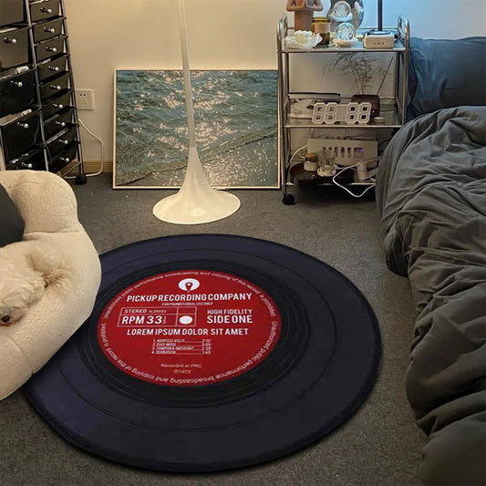 Vinyl record desk floor mat hanging basket round floor mat carpet living room tea table mat children non-slip foot mat