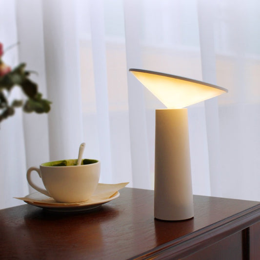 Nordic Ambient Table Lamp – warm bedside glow with USB charging, ideal for modern minimalist bedrooms.