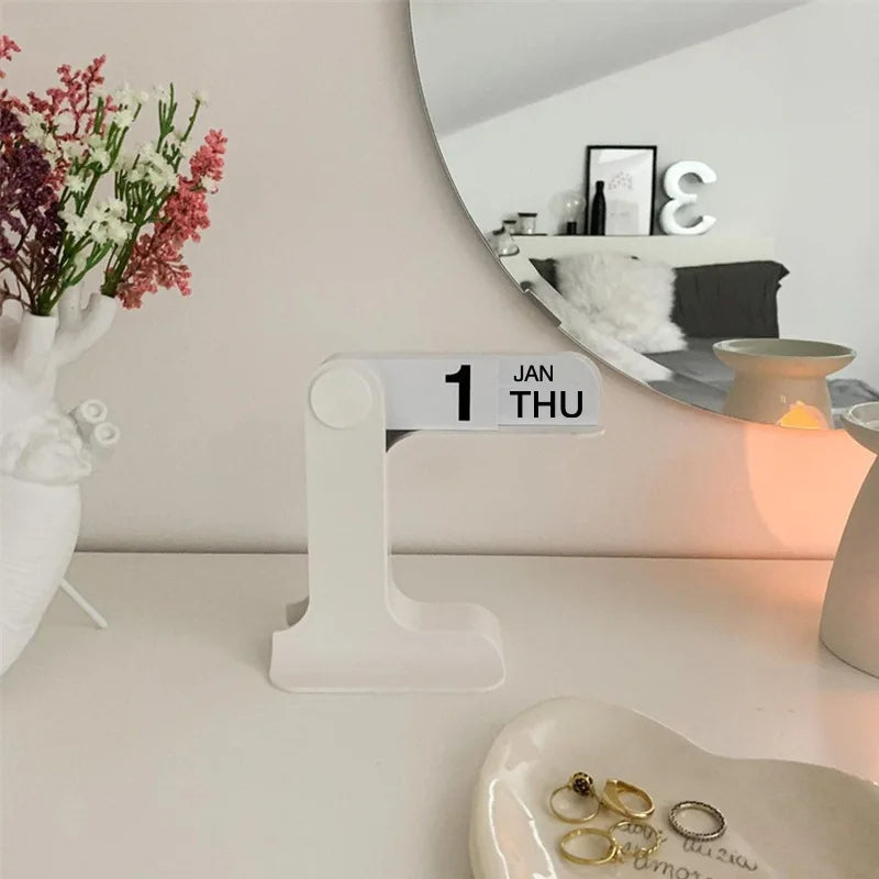 Creative Flippable Calendar Rotatable Desk Calendar Art Crafts Ornaments Home Decoration Accessories For Livingroom Office