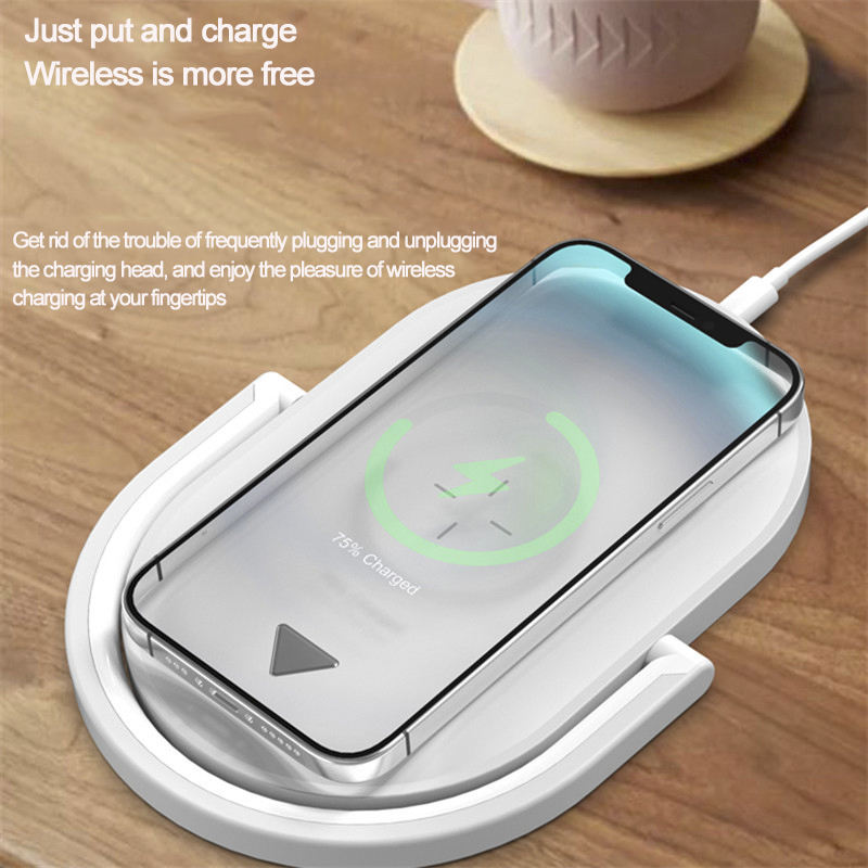 Night Light Wireless Charger 15W Fast Charge with Mobile Phone Stand Desk Lamp Power Bank