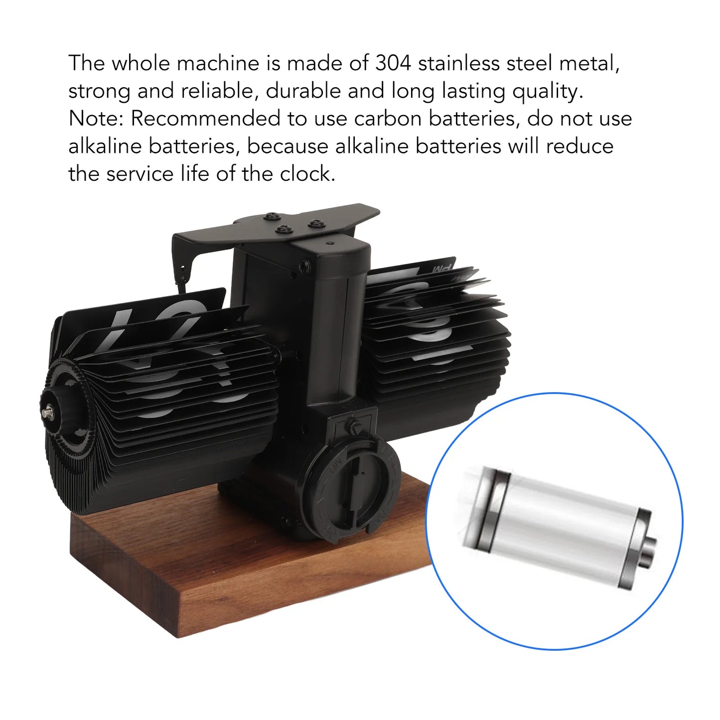 Vintage Digital Flip Page Clock Automatic Turning Battery Operated